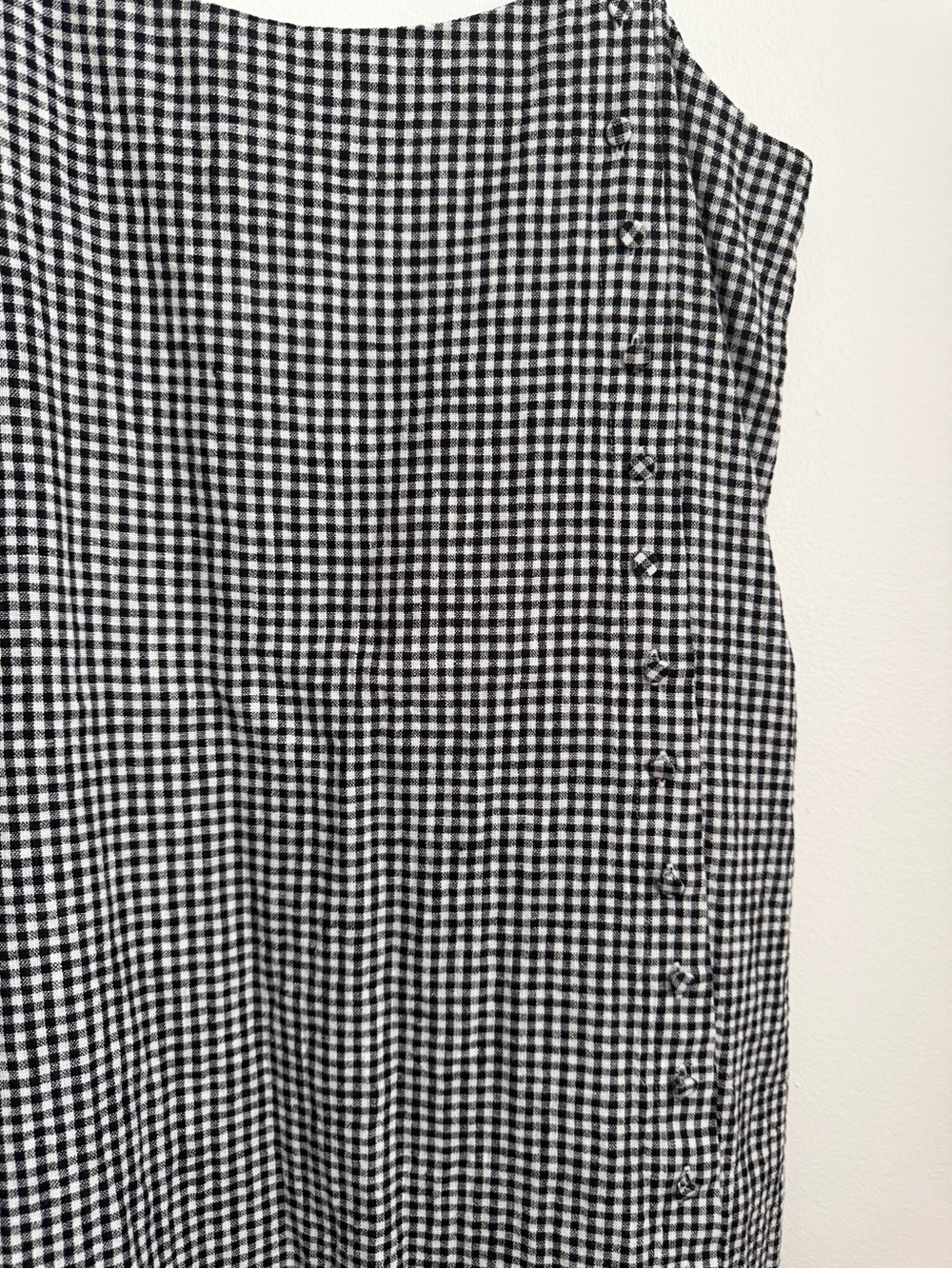 Abercrombie Linen Blend Button Skort in Black Gingham - Picture 4 of 6